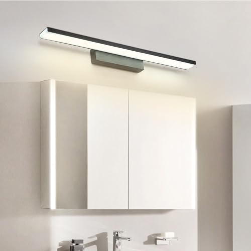 Lámpara de pared LED negra de 41cm para el espejo del baño y pasillos con luz neutra agradable
