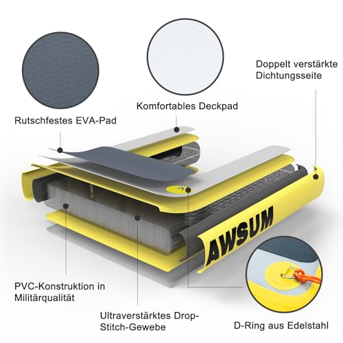 AWSUM 120x100cm Hunderampe Aufblasbar Hunde Wasserrampe Aufblasbare Dog Ramp Hundeboot Rampe Leiter Schwimmrampe Welpe Planke Schwimmdock Plattform für Hunde bis zu 80 kg, für Pool, Boote, Docks, Seen