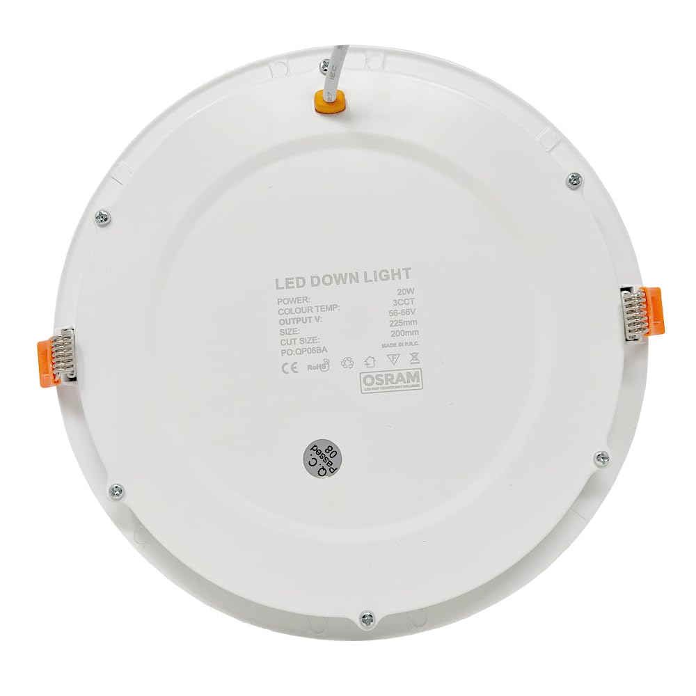 FactorLED Pack x3 Downlight LED Techo Empotrable Circular, 225mm 24W (300W), Panel Redondo Empotrado, URG17, Potencia Regulable, Luz Seleccionable 3000K-4000K-5700K (CCT) (3, Ø225mm)
