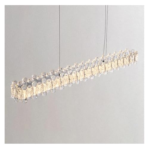 Lustre en cristal de luxe italien argenté, suspension linéaire haut de gamme pour grand bar