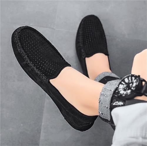 Fashion Prom Slip-ons Men's Loafers Round Toe Breathable Suede Vamp Driving Shoes Lightweight Anti-Slip Flexible4