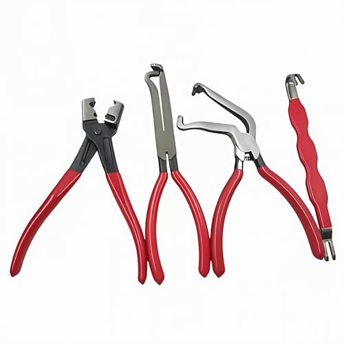4 Pcs Electrical Disconnect Pliers Professional Set - Electrical Connector Pliers for Cars,Fuel Line Petrol Clip Pipe & Automotive Hose Trucks Repair with Rapid Disconnecto Electrical Tools (Red)