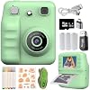 Cámara instantánea para niños con impresión para niñas y niños, regalo de Navidad o cumpleaños (Verde) | Cámara digital con videos 1080p, papel de impresión y tarjeta de 32GB, cámara de viaje portátil para niños de 3, 4, 5-12 años 2