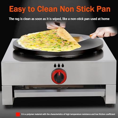 40 cm große Gas-Crêpe- und Pfannkuchenmaschine, heiße Grillplatte mit erhöhten Kanten, antihaftbeschichtet, Omelettes, heiße Pfannenmaschine und Utensilien, köstliche Frühstückomeletts ( Color : Style – Bild 6