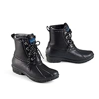 Pendleton Womens Leather Duck Black Rain Boot - 8
