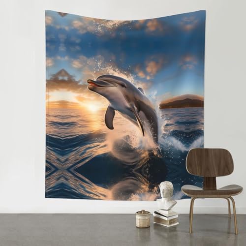 Tapisserie murale dauphin grand format pour creer un coin de paradis dans sa chambre