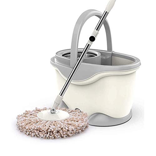 Mocio rotante in microfibra con sistema a secchio, girevole a 360° per la pulizia del pavimento, adatto per superfici di casa e cucina