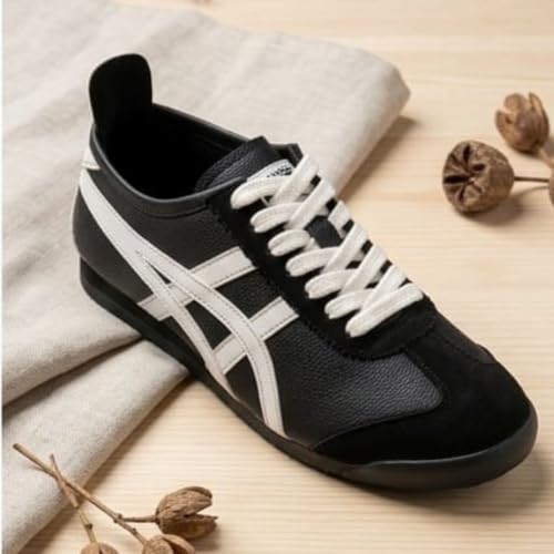 Generic Men's PU Upper Striped Casual Sneakers Black - Image 6