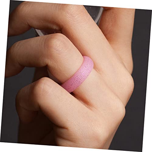 Anillos de silicona con brillo para dedo, 4 pcs, colores surtidos miniatura 7