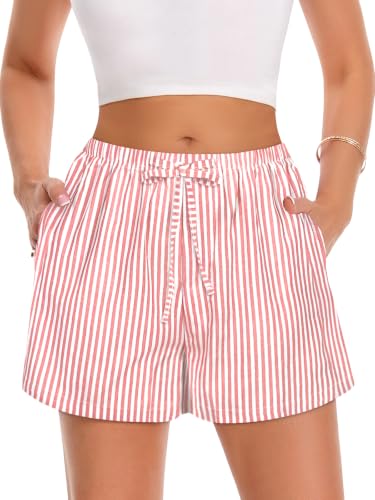 Image of Women Boxer Shorts Gingham Drawstring Pajama Bottom Plaid Pants with Pocket