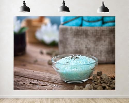 Trykid 9x6ft Blue Bath Salt Herb Backdrop Coastal Wellness Relaxing
