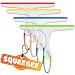 Good Old Values 9.5 Inch Window Shower Glass Squeegee, Assorted Colors, Pack of 4