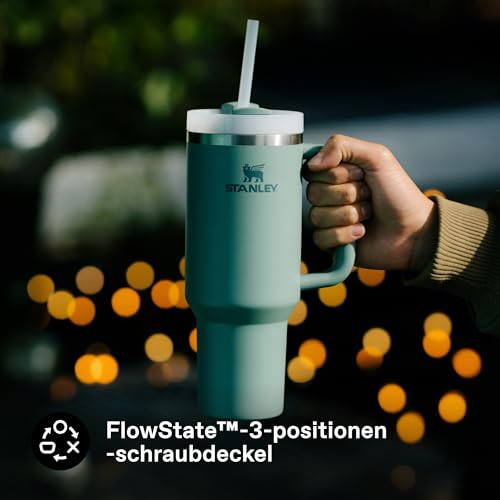 STANLEY Quencher H2.0 Flowstate Trinkflasche Mit Strohhalm 1.18L - Thermobecher Kühlt Bis 11 Stunden, 48 Stunden Eisgekühlt - Spülmaschinenfest - Thermosflasche BPA Frei Edelstahl - Shale