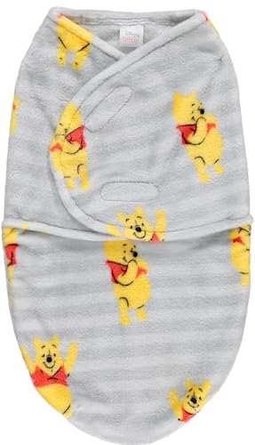 Image of Disney Winnie The Pooh Single Ply Baby Swaddle Sack, Easy Wrap Infant Swaddling Blanket, Soft Comfort Swaddler/Hospital Swaddles for Newborns, Stripe