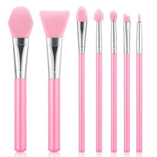 QfwdfcTrenz 7PCS Silicone Brush Applicator Kit, Resin Brush Applicator UV Resin Brushes Applicators Jelly Brushes Applicators for Cream Makeup Products and Epoxy Art Crafting, Green