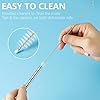 Senneny Set of 5 Stainless Steel Straws with Silicone Flex Tips Elbows Cover, 2 Cleaning Brushes and 1 Portable Bag Included (Silver)- 8mm diameter #4