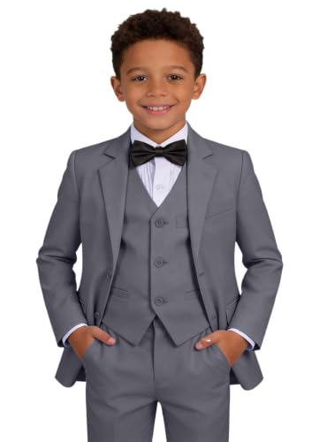 Image of Boys Suit for Kids Formal Slim Fit Tuxedo Suits Ring Bearer Outfit