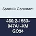 Sandvik Coromant 460.2-1550-047A1-XM GC34 Solid Carbide Drills, CoroDrill 460 Solid Carbide Step and Chamfer Drill for Multi-Materials, 0.6102", 3xD