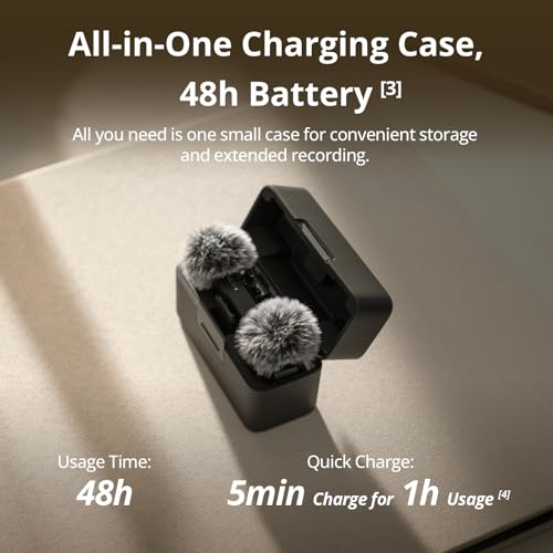 DJI Mic Mini (2 TX + 1 RX + Charging Case), Wireless Lavalier Microphone for Camera/iPhone/Android, Ultralight, Detail-Rich Audio, 48h Use, Noise Cancelling, Automatic Limiting, Vlog, Streaming by DJI - Image 4