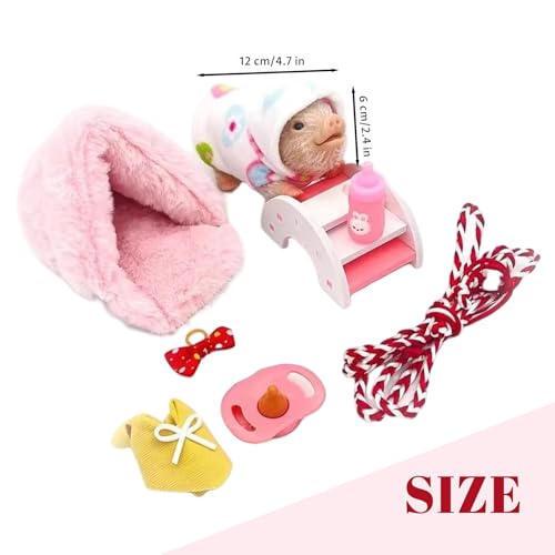 Cochon en silicone 5 pouces pour enfants avec ses mini accessoires de jeu - 6