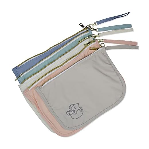Mother Load - Diaper Bag Organizing Pouches, Small Organizing Bags, 5-Piece Set of Embroidered Diaper Bag Pouches, Vintage Pastels