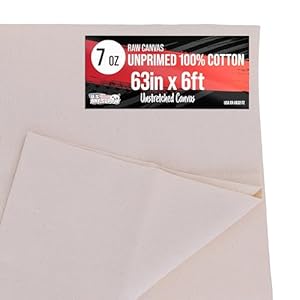 U.S. Art Supply Ungrundierte Baumwoll-Leinwandrolle 160cm x 2m