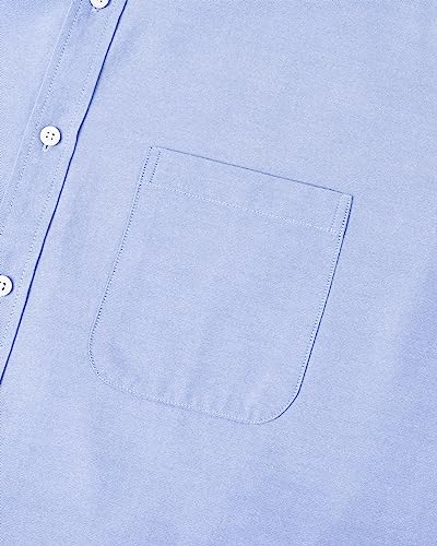 Image of Alimens & Gentle Mens Solid Oxford Shirt Long Sleeve Dress Shirt Work Casual Button Down Shirts with Pocket