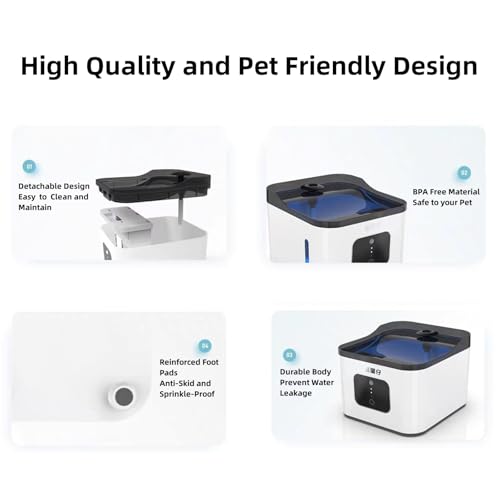 Fuente de agua para gatos automática YSpetclp 4L recargable miniatura 2