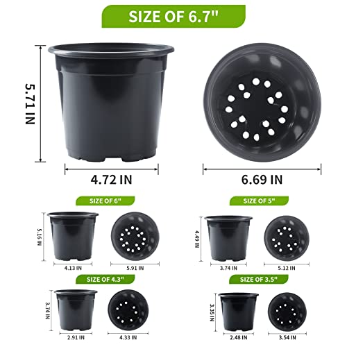 Oubest YZHP00501 50Pcs Nursery Pots Variety Pack Plastic Pots thumb #1