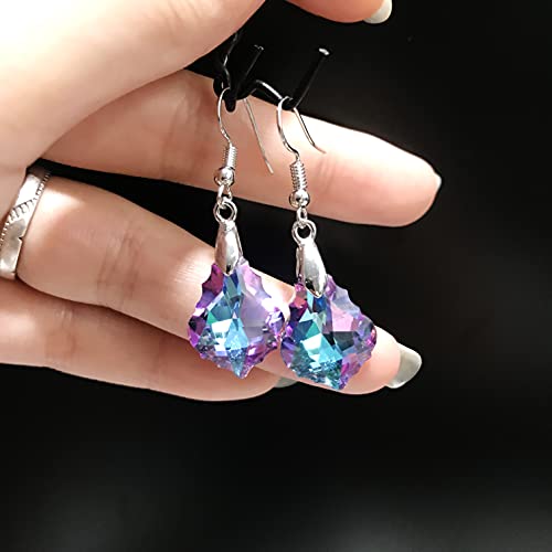 ANDPAI Unique Sparkly Multi-color Crystal Teardrop Dangle Drop Earrings Rainbow Crystal Geometry Earrings for Women Statement Chic Charm Jewelry Gifts3