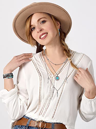 image for Inbagi 3 Pcs Western Jewelry for Women Bohemian Set, Boho Pendant Long