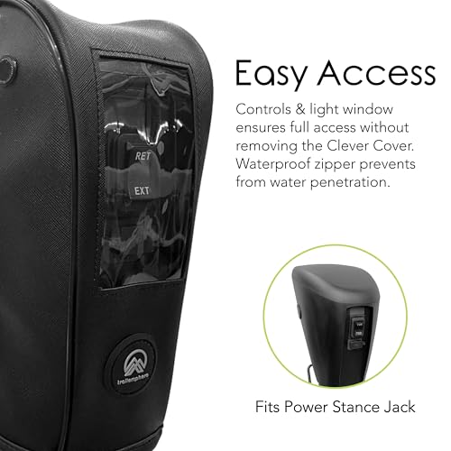 Image of Clever Cover by Trailersphere Custom Electric Jack Cover for Trailer, RV, Camper, Chains Holder, Plug Protector, Sun and Waterproof (Electric Position Jack Cover)