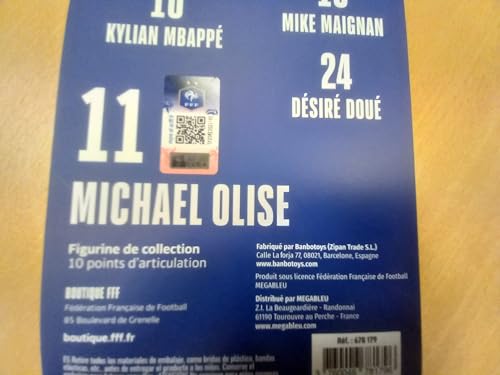 Figurine articulée MEGABLEU Michael Olise France 20 cm PVC avec ballon et Neuf - vue 5