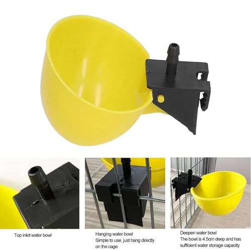 Image of Bethlehem Farm Pigeon Bird Water Cup Drinker with Tube Set 30 Meter | Automatic Bird Watering System | Durable Plastic Cup for Pigeons, Hens, Parrots & Poultry Birds (Pack of 10piecs)