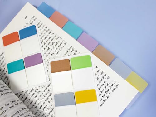 Image of ELII 900 PCS 1 Inch Book Tabs Sticky Index Tabs,Writable Repositionable | File Tabs Flags, Colored Page Markers, Labels for Reading Notes, Books and Classify Files, Smooth Writing,Transparent