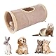 Katzentunnel,Faltbar Spieltunnel mit Spielball,25 * 50cm Katzenspielzeug,Knisternder Rascheltunnel für Alle Katzen Kaninchen Welpen und Kleine Tiere Tunnel Katze(Khaki)