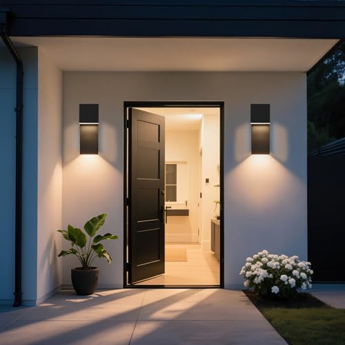 MARYRAIN 15" Exterior Lighting Fixtures, IP65 Waterproof Wall Mount Light, 435LM, 3005K, Corrosion-Resistant for Front Porch, Garage, Exterior Wall, Farmhouse, Front House, Entrance, Rustic - 2 Packs by MARYRAIN - Image 2