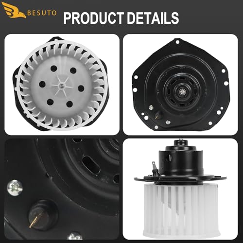 Image of BESUTO 700103 HVAC Heater Blower Motor Compatible with for Chevy LD /Med /HD Trucks /Suburban C1500 K2500 /GMC K1500 C1500 Front /Buick /Chevrolet /Pontiac Safari 6000 /Volvo,Replaces#PM129