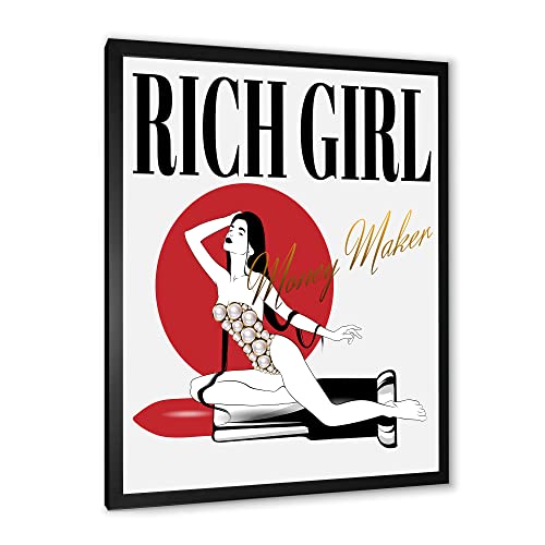 Image of DesignQ Girl In Swimsuit With Pomade Vintage Framed Wall Art