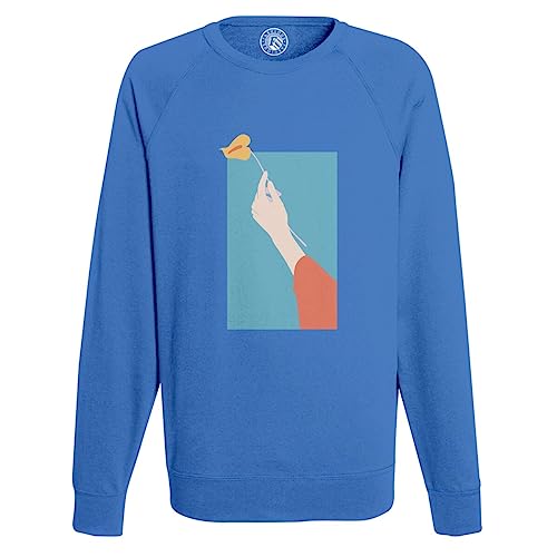 Sweat shirt homme main florale minimaliste fait main d'inspiration nature
