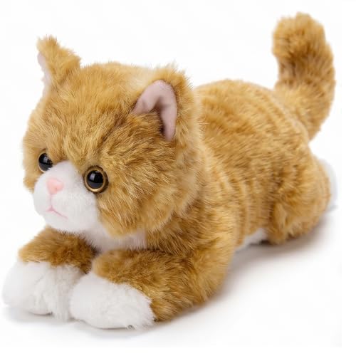 Gato de peluche realista naranja de 16 pulgadas para niños y adultos