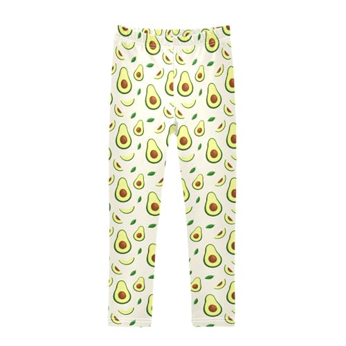 Girls Leggings Size 4T Avocado Leaf Beige Soft Stretchy Yoga Pants Tights Girl Clothes for Dance Running