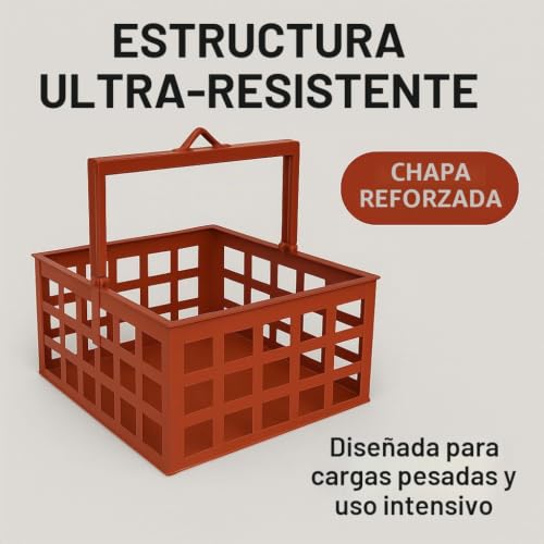 Miniatura 2 de Cesta Para Montacargas, 50 X 70 Cm, Fabricada En Italia, Cesta De Chapa Para Polipasto, Altura 30 Cm Y Capacidad De Carga 105 L, Baúl Para Herramientas De Trabajo Para Uso En Obras, Construcción O