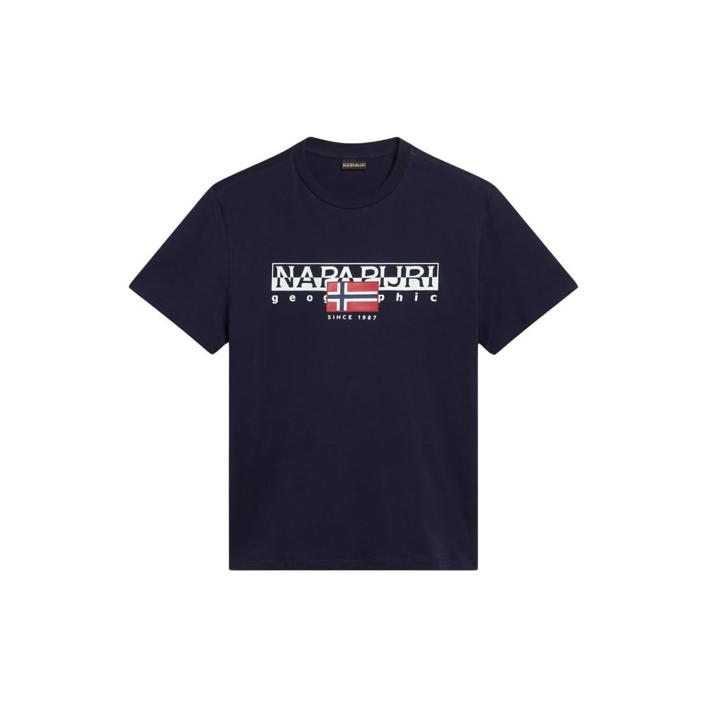Napapijri Men's Blue Aylmer Graphic T-Shirt, Marine, Xxl