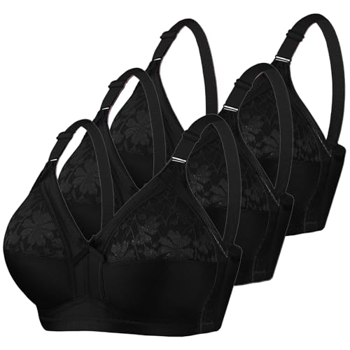 Lot de 3 soutiens-gorge en dentelle sans armature grande taille