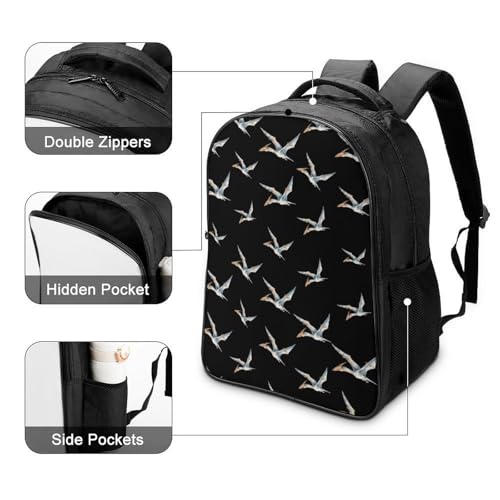 Pterodactyl Dinosaur Funny 16 Inch Backpack for Men Women Casual Daypack with 2 Compartment for Travel Work4