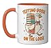 Test Day Teacher Squad Motivation Testing Goose On The Loose Ceramic Mug, Orange/White