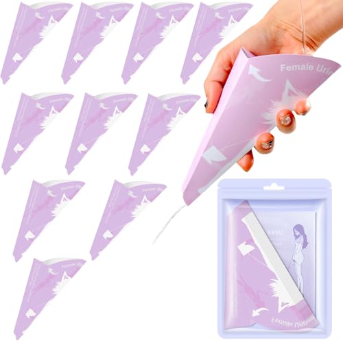 DILUSILK Orinatoio femminile, 10 pezzi, orinatoio di carta usa e getta per donne, portatile, impermeabile, imbuto per incinte, ferite, campeggio, viaggi, attività all'aperto