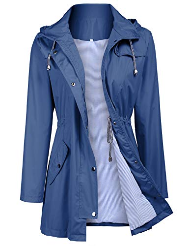 Zcfire Rain Jacket Women Full Zip Up Mountain Camping Travel Stylish Adult Cool Raincoat Blue S #TOP8