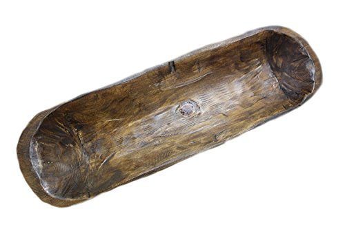 WD- Rustic Carved Wooden Dough Bowls Primitive Wood Trencher Tray Home Decor 18-22